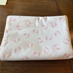 3.33 Yds x 44" Vintage "Its a Girl" Baby Footprint Fabric Printed Cotton Pink